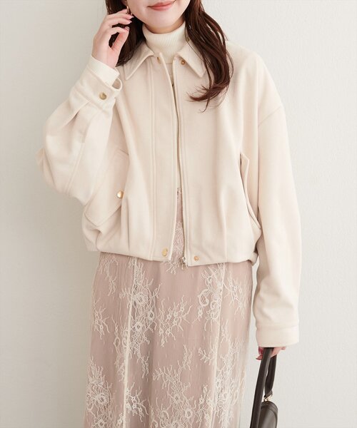 natural couture(ナチュラルクチュール)の「スエードバルーンブルゾン(ブルゾン・レディース・ブラウン/モカ/グレイッシュベージュ/アイボリー・FREE)」の6枚目の写真