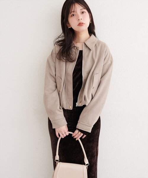 natural couture(ナチュラルクチュール)の「スエードバルーンブルゾン(ブルゾン・レディース・ブラウン/モカ/グレイッシュベージュ/アイボリー・FREE)」の20枚目の写真