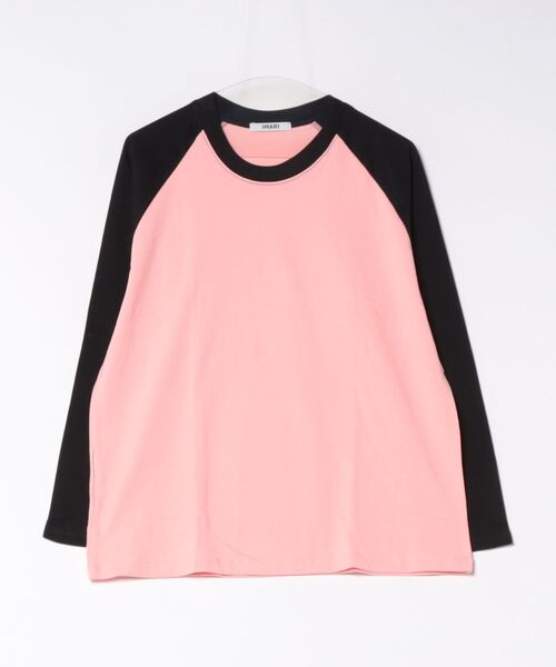 IMARI(イマリ)の「【 IMARI / イマリ 】 ラグランスリーブ オーバーサイズ ロンT(Tシャツ/カットソー・レディース・ブルー/ピンク/ブラウン/ブラック×ピンク・FREE)」の14枚目の写真