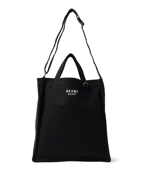 BEAMS HEART（ビームスハート）の「キャンバス スクエア 2WAY トートバッグ（トートバッグ・メンズ・オフホワイト/ブラック・ONE SIZE）」の2枚目の写真