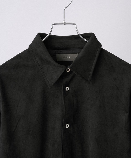 CLEL（クレイル）の「【CLEL】Double Tech Fade Regular Collar Shirt / ダブルテックフェード レギュラーカラーシャツ【セットアップ対応】（シャツ/ブラウス・メンズ・チャコールグレー/グレイッシュベージュ/ブラック/ブラウン・L/XS/S/M）」の14枚目の写真