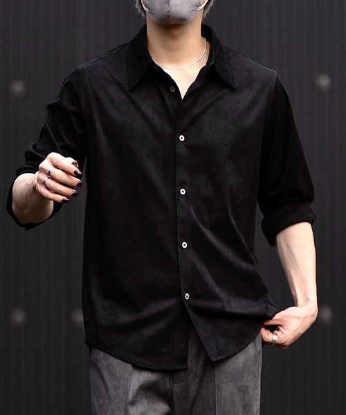 CLEL（クレイル）の「【CLEL】Double Tech Fade Regular Collar Shirt / ダブルテックフェード レギュラーカラーシャツ【セットアップ対応】（シャツ/ブラウス・メンズ・チャコールグレー/グレイッシュベージュ/ブラック/ブラウン・L/XS/S/M）」の10枚目の写真
