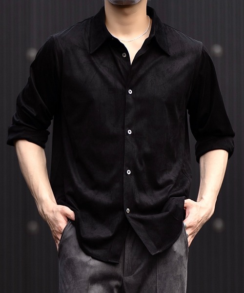 CLEL（クレイル）の「【CLEL】Double Tech Fade Regular Collar Shirt / ダブルテックフェード レギュラーカラーシャツ【セットアップ対応】（シャツ/ブラウス・メンズ・チャコールグレー/グレイッシュベージュ/ブラック/ブラウン・L/XS/S/M）」の6枚目の写真