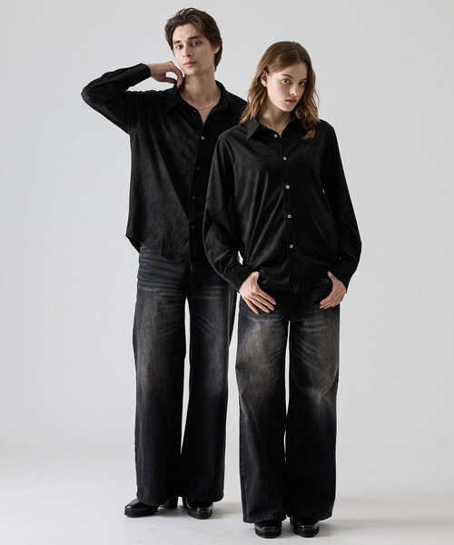 CLEL（クレイル）の「【CLEL】Double Tech Fade Regular Collar Shirt / ダブルテックフェード レギュラーカラーシャツ【セットアップ対応】（シャツ/ブラウス・メンズ・チャコールグレー/グレイッシュベージュ/ブラック/ブラウン・L/XS/S/M）」の21枚目の写真