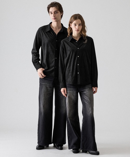 CLEL（クレイル）の「【CLEL】Double Tech Fade Regular Collar Shirt / ダブルテックフェード レギュラーカラーシャツ【セットアップ対応】（シャツ/ブラウス・メンズ・チャコールグレー/グレイッシュベージュ/ブラック/ブラウン・L/XS/S/M）」の22枚目の写真