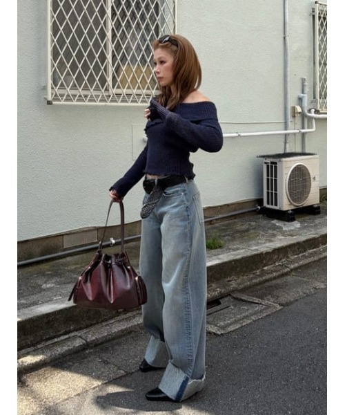 LAGUA GEM(ラグアジェム)の「ROLL UP LOOSEY デニム(デニムパンツ・レディース・ライトブルー/ブルー・26inch/25inch/24inch/23inch/22inch)」の3枚目の写真