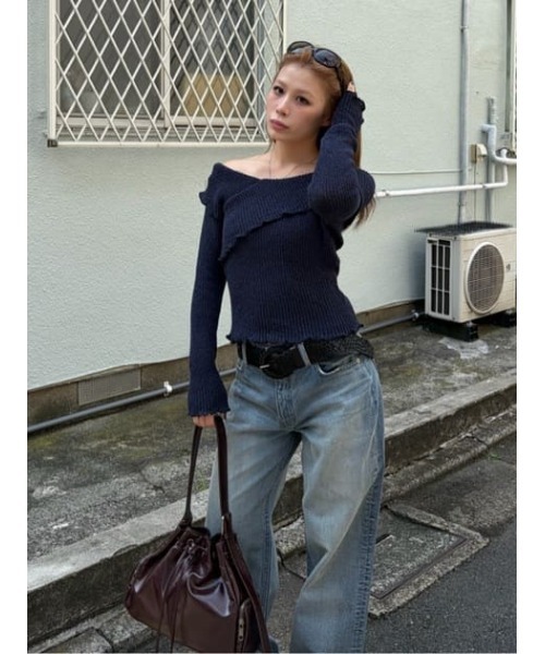 LAGUA GEM(ラグアジェム)の「ROLL UP LOOSEY デニム(デニムパンツ・レディース・ライトブルー/ブルー・26inch/25inch/24inch/23inch/22inch)」の5枚目の写真