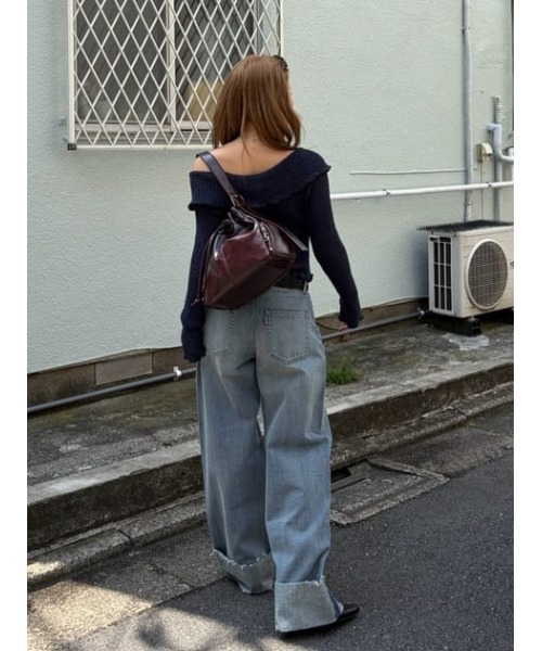 LAGUA GEM(ラグアジェム)の「ROLL UP LOOSEY デニム(デニムパンツ・レディース・ライトブルー/ブルー・26inch/25inch/24inch/23inch/22inch)」の6枚目の写真