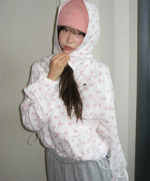 DOUBLE RIBBON PATTERN WINDBREAKER WHITE