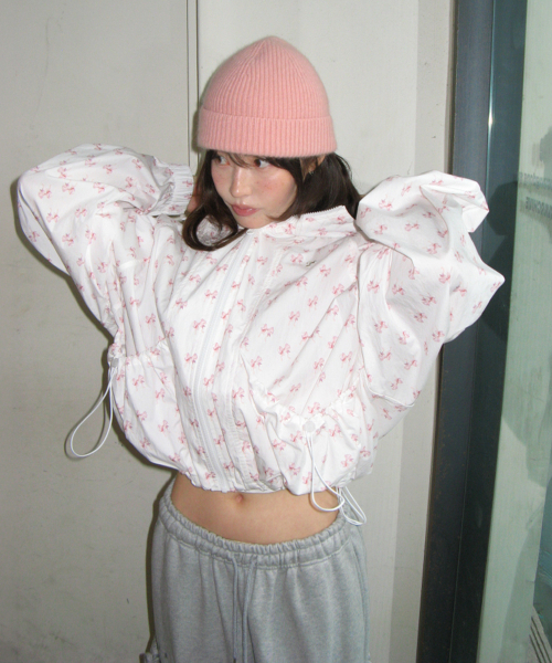 RONRON（ロンロン）の「DOUBLE RIBBON PATTERN WINDBREAKER WHITE（その他アウター・レディース・その他・FREE）」の6枚目の写真
