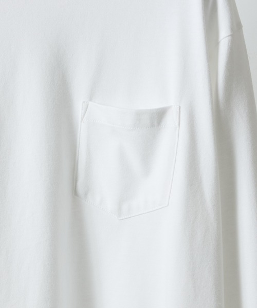 NUMBER (N)INE(ナンバーナイン)の「BASIC HEM PRINTED POCKET L/S T-SHIRT / ベーシック ワンポイント ロゴプリント ポケット ロンT(Tシャツ/カットソー・メンズ・ホワイト/ブラック/チャコール・M/L/XL)」の6枚目の写真