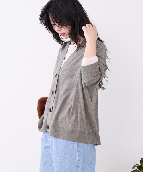 MICA&DEAL(マイカ&ディール)の「コットンヤクニットカーディガン(ニット/セーター・レディース・グレー/ダークネイビー/ベージュ・FREE)」の5枚目の写真