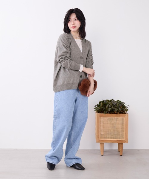 MICA&DEAL(マイカ&ディール)の「コットンヤクニットカーディガン(ニット/セーター・レディース・グレー/ダークネイビー/ベージュ・FREE)」の8枚目の写真