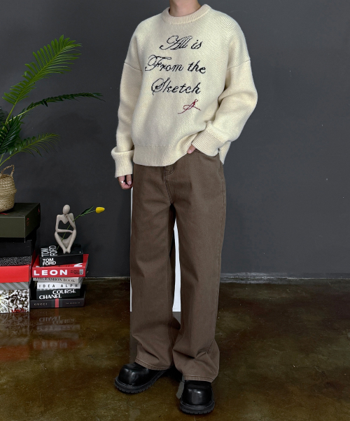 REFLYPERKY（リフライパーキー）の「[Everyday] MN ウェアエバー ワイドデニム (3colors)（デニムパンツ・メンズ・ブラック/ブラウン/ダークインディゴブルー・SMALL/MEDIUM/LARGE/X-LARGE）」の6枚目の写真