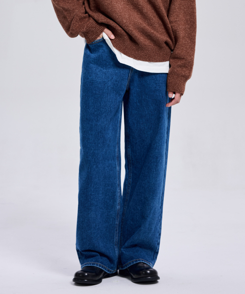 REFLYPERKY（リフライパーキー）の「[Everyday] MN ウェアエバー ワイドデニム (3colors)（デニムパンツ・メンズ・ブラック/ブラウン/ダークインディゴブルー・SMALL/MEDIUM/LARGE/X-LARGE）」の8枚目の写真