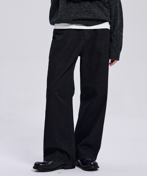 REFLYPERKY（リフライパーキー）の「[Everyday] MN ウェアエバー ワイドデニム (3colors)（デニムパンツ・メンズ・ブラック/ブラウン/ダークインディゴブルー・SMALL/MEDIUM/LARGE/X-LARGE）」の9枚目の写真