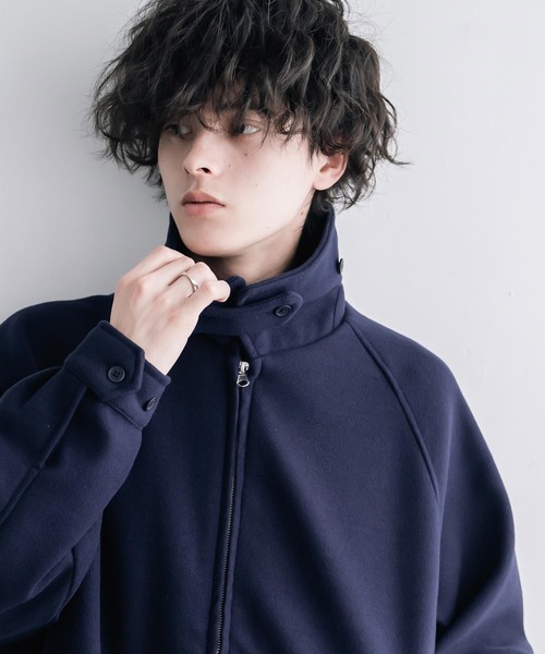 Rocky Monroe(ロッキーモンロー)の「テックメルトン ハリントンジャケット/ウールライクスタンドネックブルゾン(ブルゾン・メンズ・オフホワイト/ネイビー/グレイッシュベージュ/ブラウン/チャコール/ブラック/チェック・M/L/XL)」の19枚目の写真