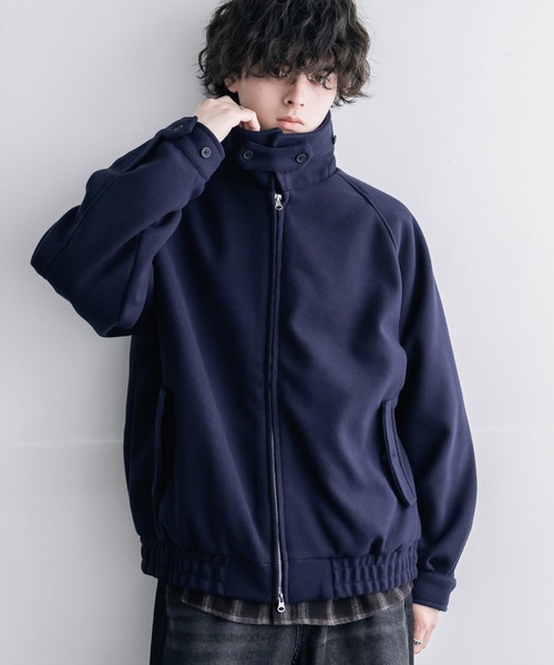 Rocky Monroe(ロッキーモンロー)の「テックメルトン ハリントンジャケット/ウールライクスタンドネックブルゾン(ブルゾン・メンズ・オフホワイト/ネイビー/グレイッシュベージュ/ブラウン/チャコール/ブラック/チェック・M/L/XL)」の20枚目の写真