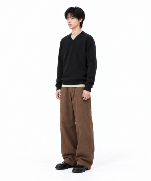 SIGNATURE（シグネチャ）の「ソフト ESSENTIALS Vネック レギュラーニット[ブラック]（ニット/セーター・レディース・その他・MEDIUM/LARGE）」の7枚目の写真