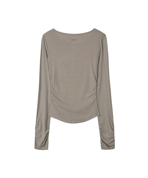 SECONDMONO（セカンドモノローグ）の「スリムフィット ポケットヘンリートップ [KBEIGE]_SEWTS040KBEIGE（Tシャツ/カットソー・レディース・その他・F）」の4枚目の写真