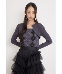 ボレロレイヤードニットトップス 秋服 冬服