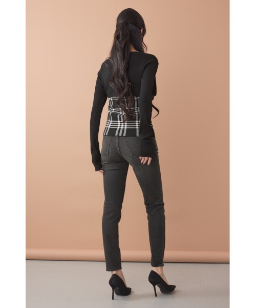 rienda(リエンダ)の「ボレロレイヤードニットトップス 秋服 冬服(ニット/セーター・レディース・グレー/ダークパープル/ブラック・FREE)」の4枚目の写真