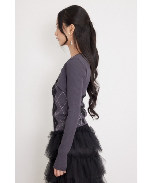 rienda(リエンダ)の「ボレロレイヤードニットトップス 秋服 冬服(ニット/セーター・レディース・グレー/ダークパープル/ブラック・FREE)」の15枚目の写真