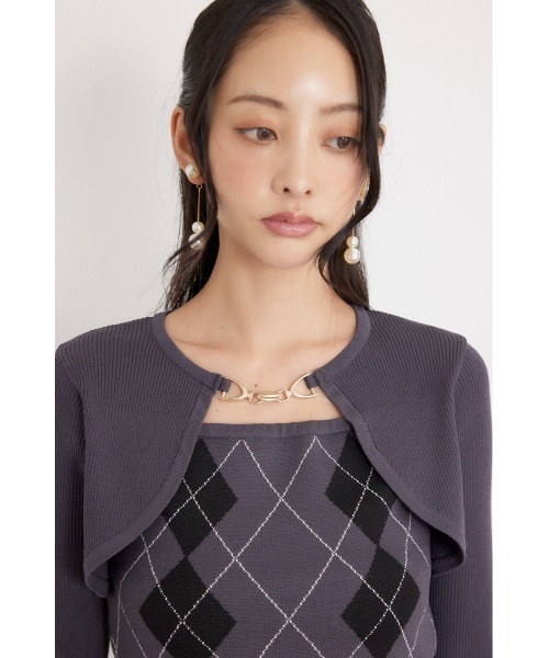 rienda(リエンダ)の「ボレロレイヤードニットトップス 秋服 冬服(ニット/セーター・レディース・グレー/ダークパープル/ブラック・FREE)」の17枚目の写真