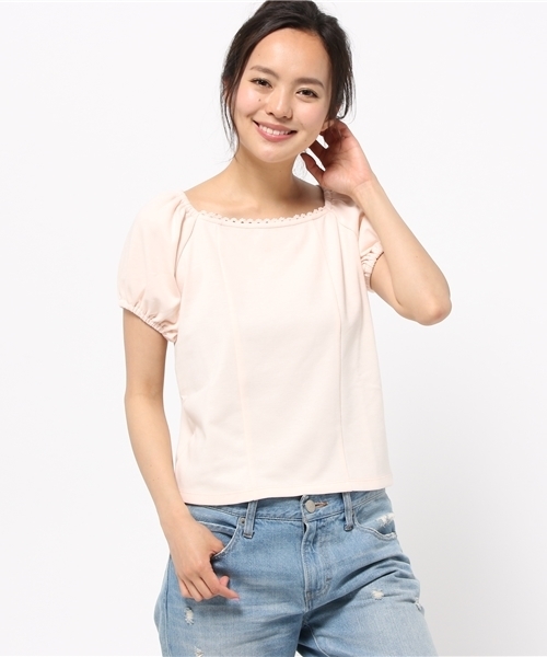 earth music&ecology(アースミュージックアンドエコロジー)の「【2016Summer】ポンチパフスリーブプルオーバー(Tシャツ/カットソー・レディース・ライトピンク/サックスブルー/オフホワイト/ラベンダー・SMALL/MEDIUM)」の4枚目の写真