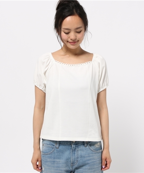 earth music&ecology(アースミュージックアンドエコロジー)の「【2016Summer】ポンチパフスリーブプルオーバー(Tシャツ/カットソー・レディース・ライトピンク/サックスブルー/オフホワイト/ラベンダー・SMALL/MEDIUM)」の5枚目の写真