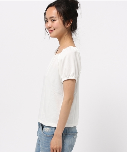 earth music&ecology(アースミュージックアンドエコロジー)の「【2016Summer】ポンチパフスリーブプルオーバー(Tシャツ/カットソー・レディース・ライトピンク/サックスブルー/オフホワイト/ラベンダー・SMALL/MEDIUM)」の6枚目の写真