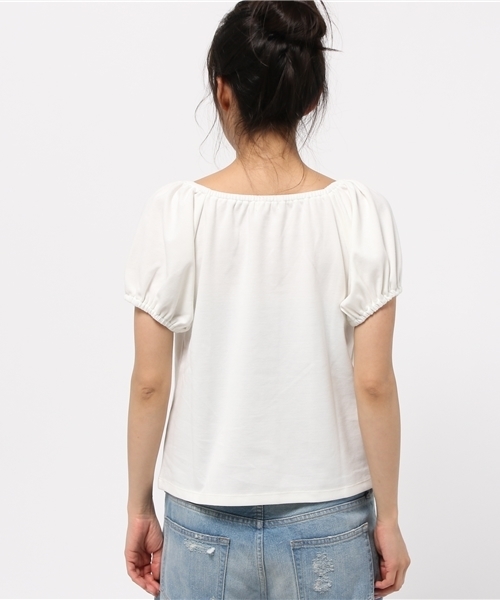 earth music&ecology(アースミュージックアンドエコロジー)の「【2016Summer】ポンチパフスリーブプルオーバー(Tシャツ/カットソー・レディース・ライトピンク/サックスブルー/オフホワイト/ラベンダー・SMALL/MEDIUM)」の7枚目の写真