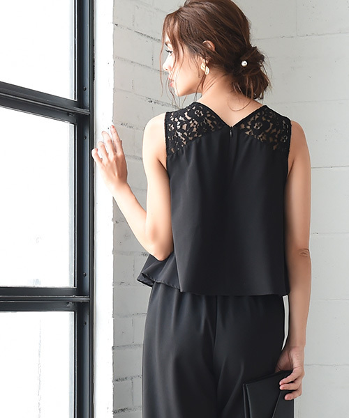 Luz Llena (philter)(ラズレナ フィルター)の「スリットワイドパンツオールインワン/パンツドレス(つなぎ/オールインワン・レディース・グレー/ブラック・MEDIUM/LARGE)」の18枚目の写真