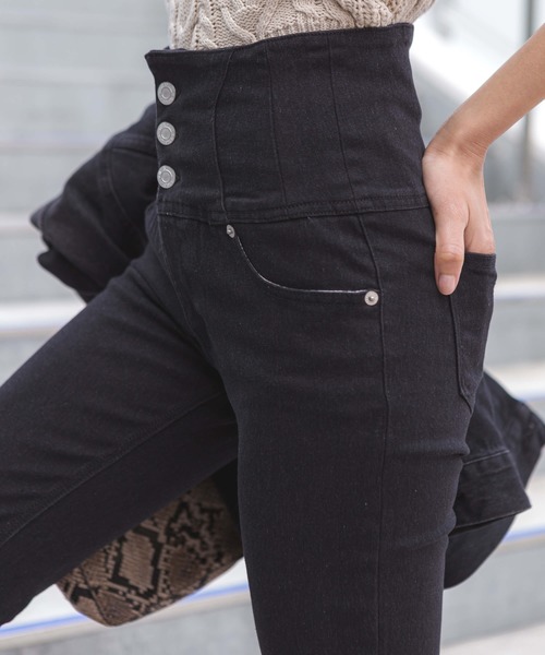 SpRay(スプレイ)の「ハイウエストスキニーパンツ(デニムパンツ・レディース・ネイビー/ブルー/ブラック・SMALL/MEDIUM/LARGE)」の18枚目の写真