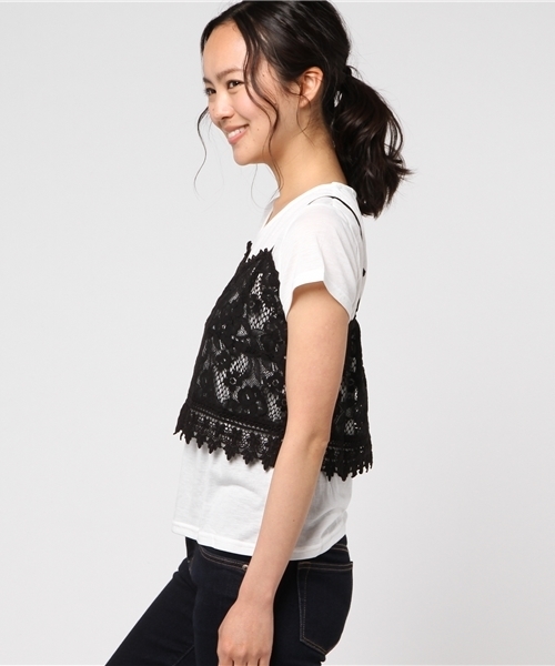 Honeys（ハニーズ）の「レースキャミアンサンブル（アンサンブル・レディース・レッド/ブラック/サックスブルー/オフホワイト・L/M）」の9枚目の写真