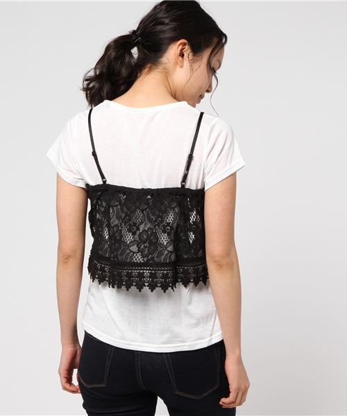 Honeys（ハニーズ）の「レースキャミアンサンブル（アンサンブル・レディース・レッド/ブラック/サックスブルー/オフホワイト・L/M）」の10枚目の写真