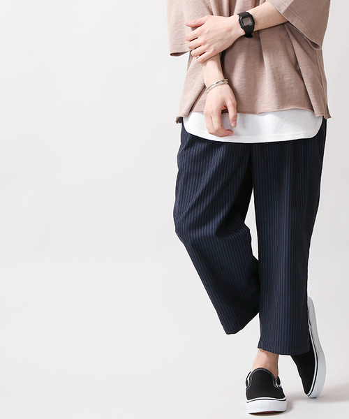 WEGO（ウィゴー）の「WEGO/エアツイルワイドアンクルパンツ（その他パンツ・メンズ・グレー系その他4/ブラック/ブルー系その他4・LARGE/MEDIUM）」の8枚目の写真