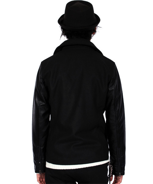 ８(eight)（エイト）の「ダブル ライダースジャケット レザージャケット（ライダースジャケット・メンズ・ブラック/チェック/チャコールグレー/ネイビー・LARGE/MEDIUM）」の10枚目の写真