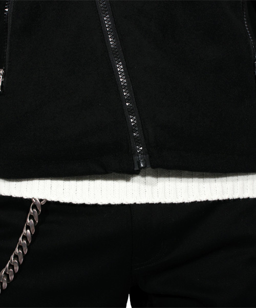 ８(eight)（エイト）の「ダブル ライダースジャケット レザージャケット（ライダースジャケット・メンズ・ブラック/チェック/チャコールグレー/ネイビー・LARGE/MEDIUM）」の17枚目の写真