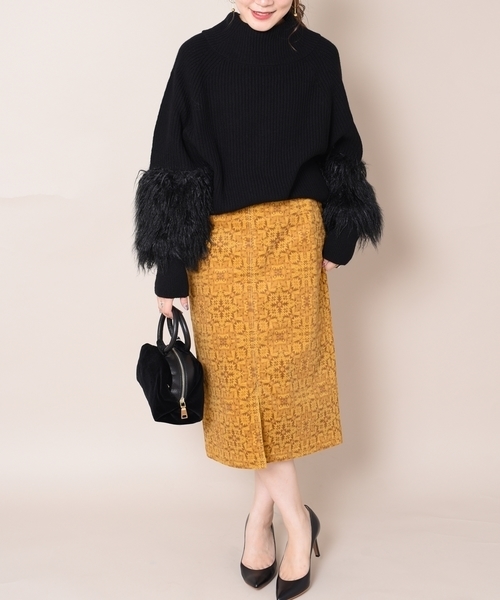 Prefer SHIPS（プリファーシップス）の「Prefer SHIPS:プリントコーデュロイタイトスカート◇（スカート・レディース・ライトグリーン/イエロー・36/38）」の6枚目の写真