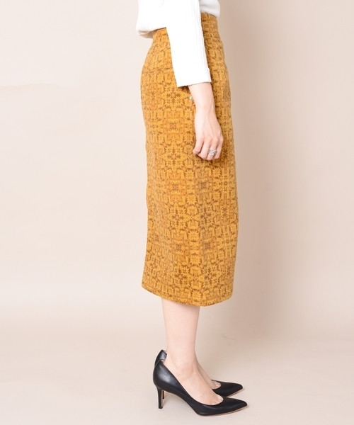 Prefer SHIPS（プリファーシップス）の「Prefer SHIPS:プリントコーデュロイタイトスカート◇（スカート・レディース・ライトグリーン/イエロー・36/38）」の4枚目の写真