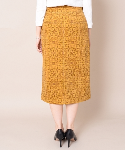 Prefer SHIPS（プリファーシップス）の「Prefer SHIPS:プリントコーデュロイタイトスカート◇（スカート・レディース・ライトグリーン/イエロー・36/38）」の5枚目の写真