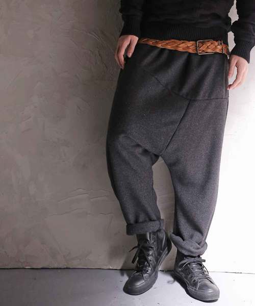 antiqua(アンティカ)の「デザインサルエルパンツ(その他パンツ・メンズ・ブラック/グレー・L/M)」の2枚目の写真