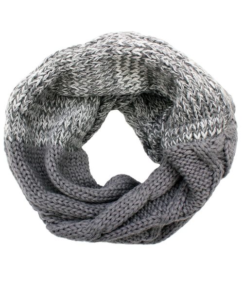 8(eight)(エイト)の「バイカラー ケーブルニット スヌード ネックウォーマー(ネックウォーマー/スヌード・メンズ・ミックスグレー/ブラックミックス・FREE)」の1枚目の写真