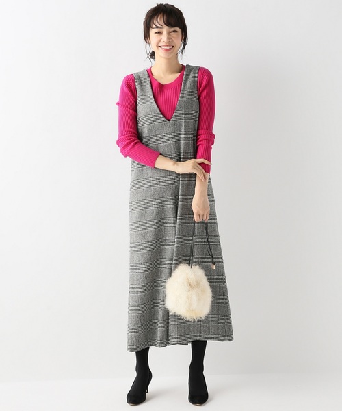 SLOBE IENA（スローブイエナ）の「テレコクルーネックニット◆（ニット/セーター・レディース・ブラック/ライトグリーン/ピンク・FREE）」の6枚目の写真