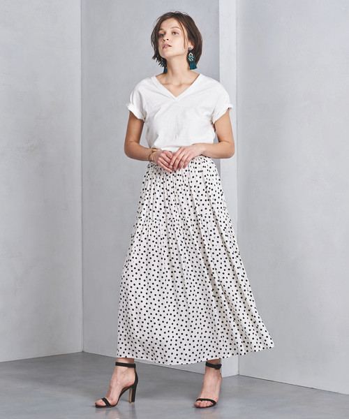 UNITED ARROWS（ユナイテッドアローズ）の「UWSC ドット フレアスカート†◆（スカート・レディース・ブラック/オフホワイト・36/38）」の10枚目の写真
