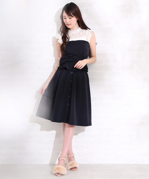 JILL by JILL STUART（ジルバイジルスチュアート）の「ビスチェセットＵＰ（ワンピース・レディース・ネイビー/ブラック系その他・MEDIUM/SMALL）」の11枚目の写真