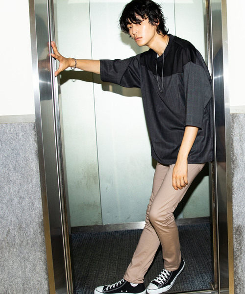 STUDIOUS(ステュディオス)の「【STUDIOUS】パネル切替チェックビッグシルエットプルオーバー(Tシャツ/カットソー・メンズ・グレー/ダークグレー・1/2/3)」の20枚目の写真