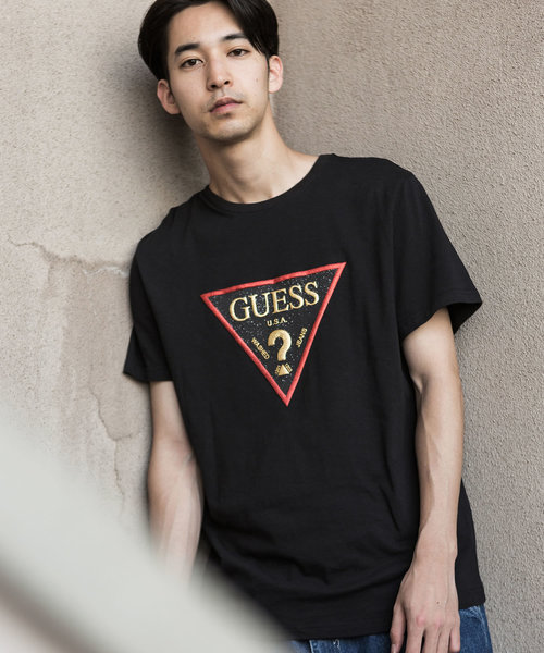 Guess(ゲス)の「GUESS/ゲス ロゴ プリント S/S Tシャツ(Tシャツ/カットソー・メンズ・ホワイト/ブラック・XL/L/M)」の1枚目の写真