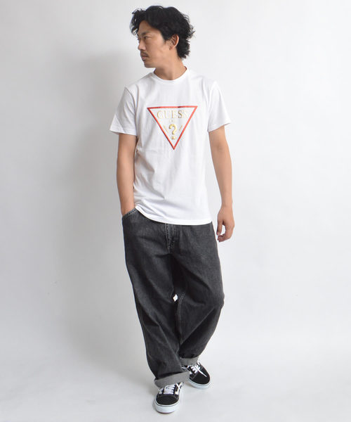 Guess(ゲス)の「GUESS/ゲス ロゴ プリント S/S Tシャツ(Tシャツ/カットソー・メンズ・ホワイト/ブラック・XL/L/M)」の11枚目の写真